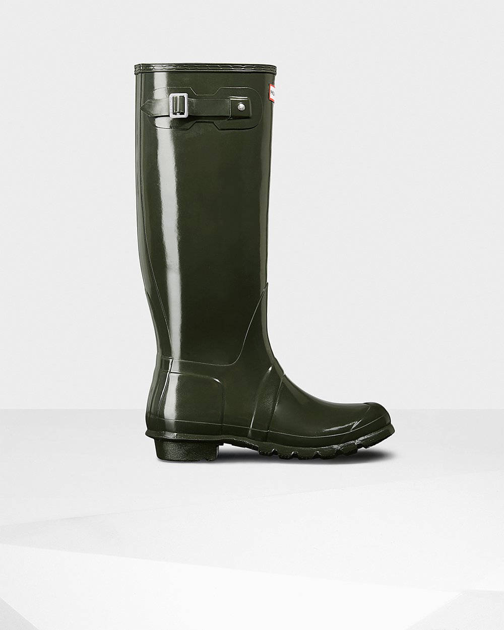 Womens Hunter Tall Rain Boots Dark Olive - Original Gloss - 7916304-TD